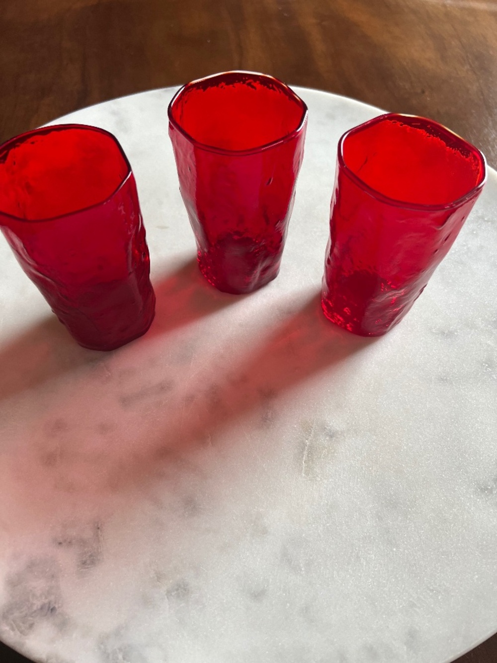 Small red glasses 3 vintage
